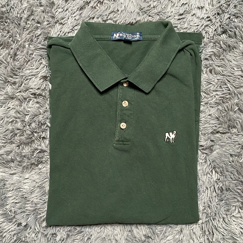 Vintage Big Dogs Dark Green Polo Collar Shirt Size 5X